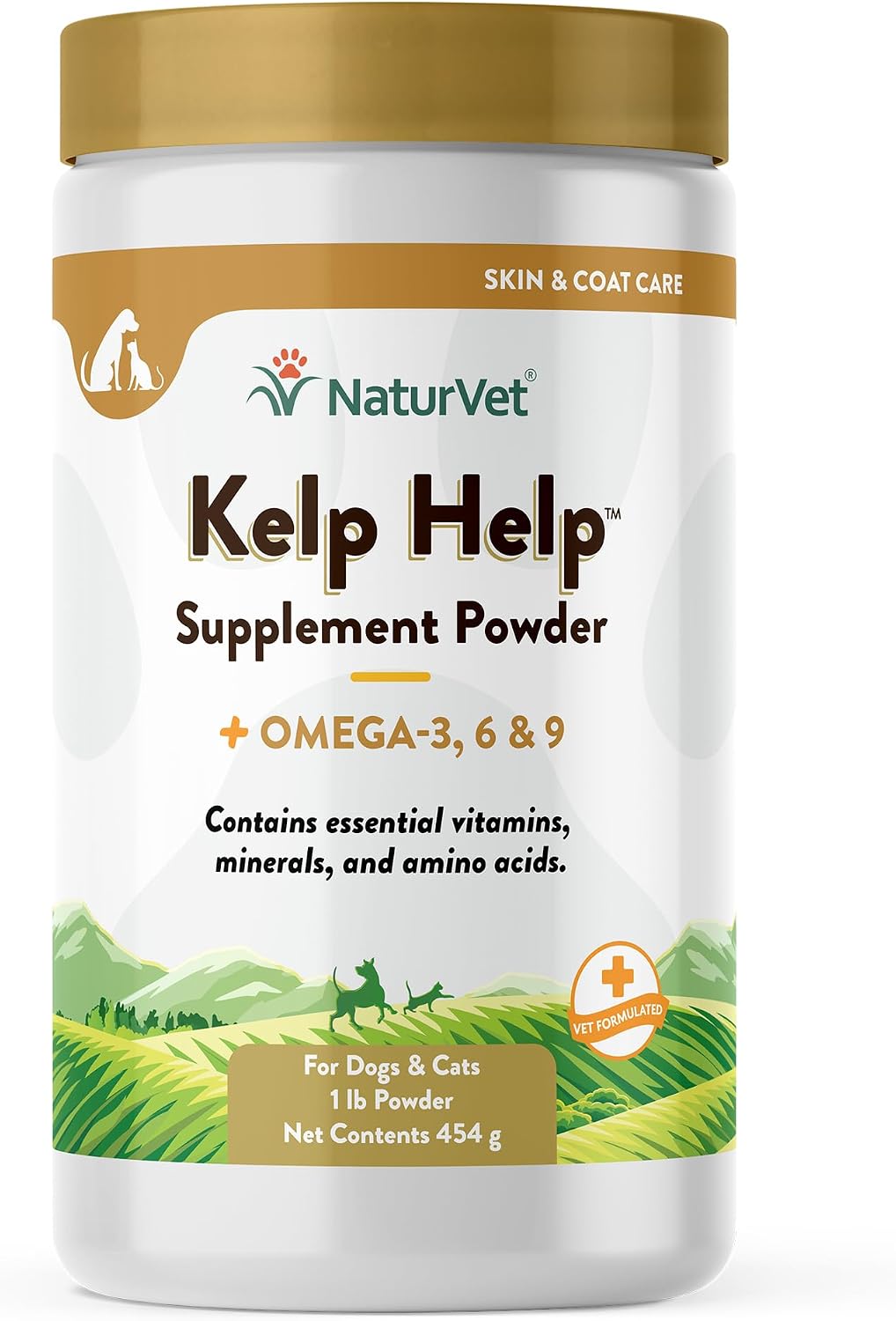 NaturVet Kelp Help Plus Omegas Skin and Coat Supplement for Dogs & Cats - Powder, 454 g - görsel 1