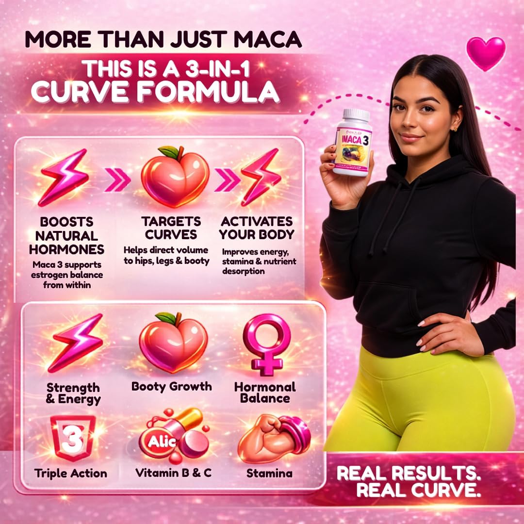 Maca 3 Capsules – Black, Red & Yellow Maca Root Blend – Women's Wellness & Natural Body Support – Herbal Formula - görsel 7