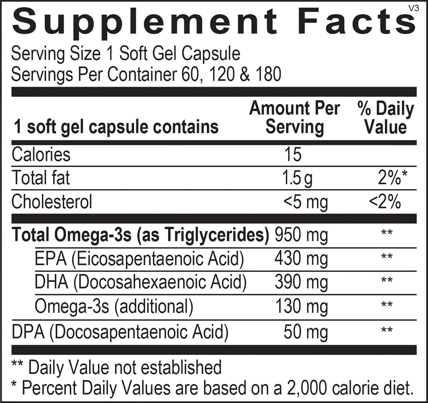 O'MEGA Wise - 820mg High-concentration Omega-3 Fish Oil with EPA, DHA, DPA for Cardiovascular, Brain, Joint and Eye Health (60 Soft gel capsule Capsules) - görsel 3