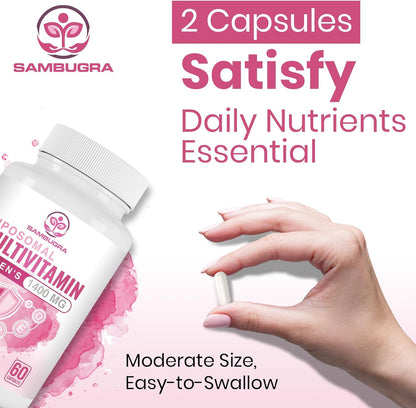 Sambugra Liposomal Multivitamin for Women – 1400mg Daily Multivitamin with Iron, Vitamins A, C, D, E, B Complex & CoQ10
