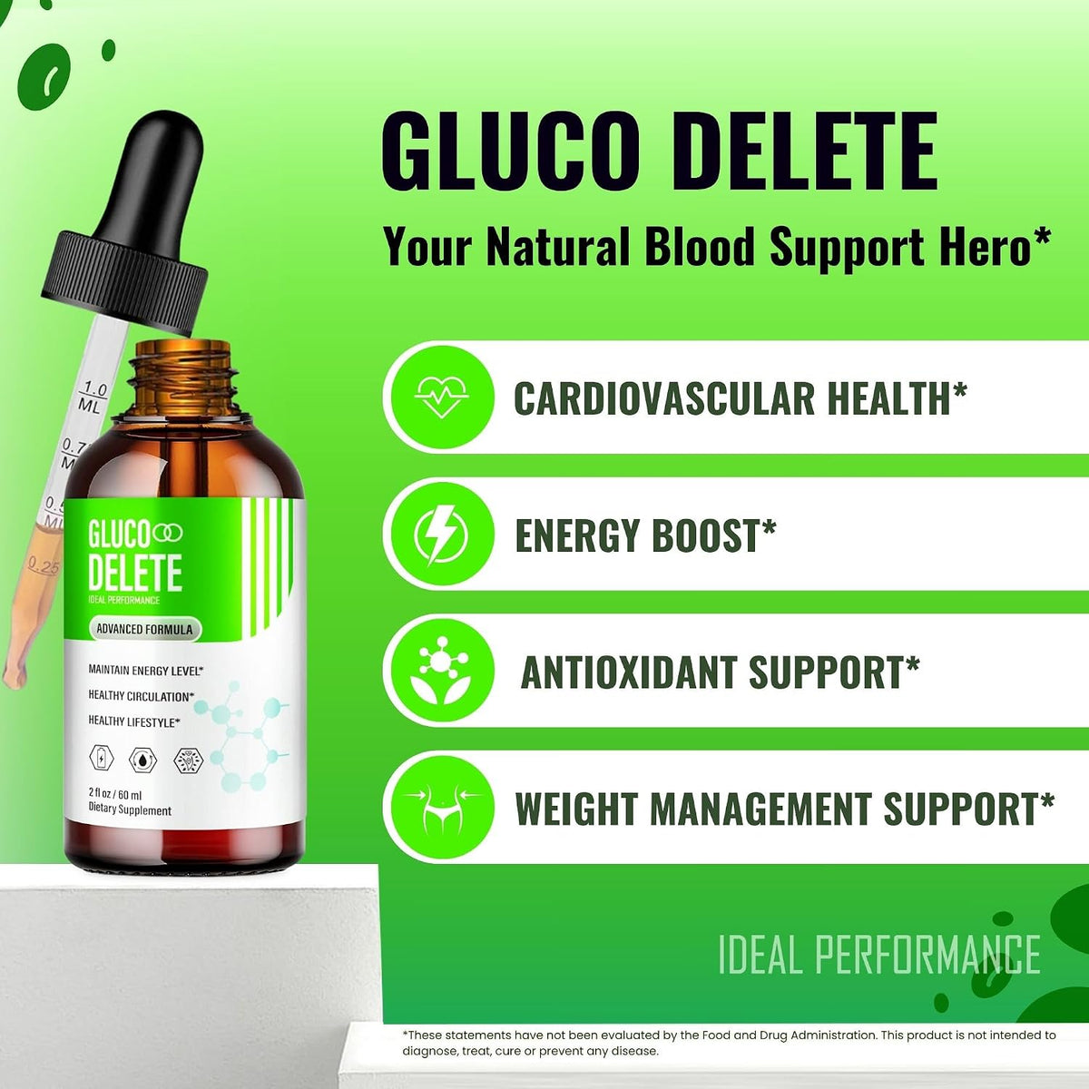 Gluco Delete Drops Advanced Blood Formula – Official Supplement, Maximum Strength, All Natural (1 Pack) - görsel 4