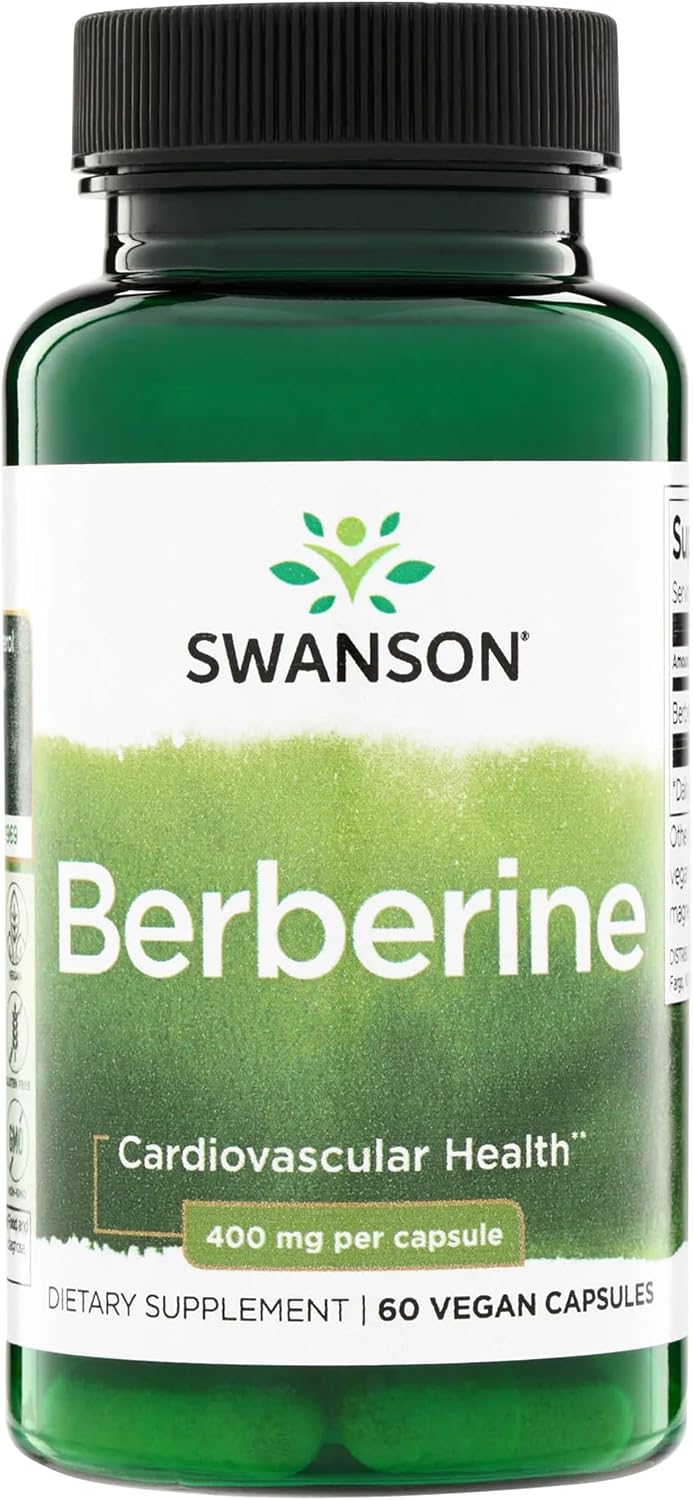 Swanson Berberine HCl - Cardiovascular and Metabolic Health Supplement (60 Vegan Capsules, 400 mg Each, 3-Pack) - görsel 7