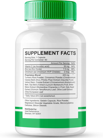 Zempoza Blood Formula Food Supplement Capsules - Maximum Strength with Vitamin C, Zinc & Cinnamon (Pack of 5)