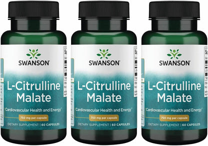Swanson L-Citrulline Malate, 60 Capsules, 750 mg - Amino Acid Supplement