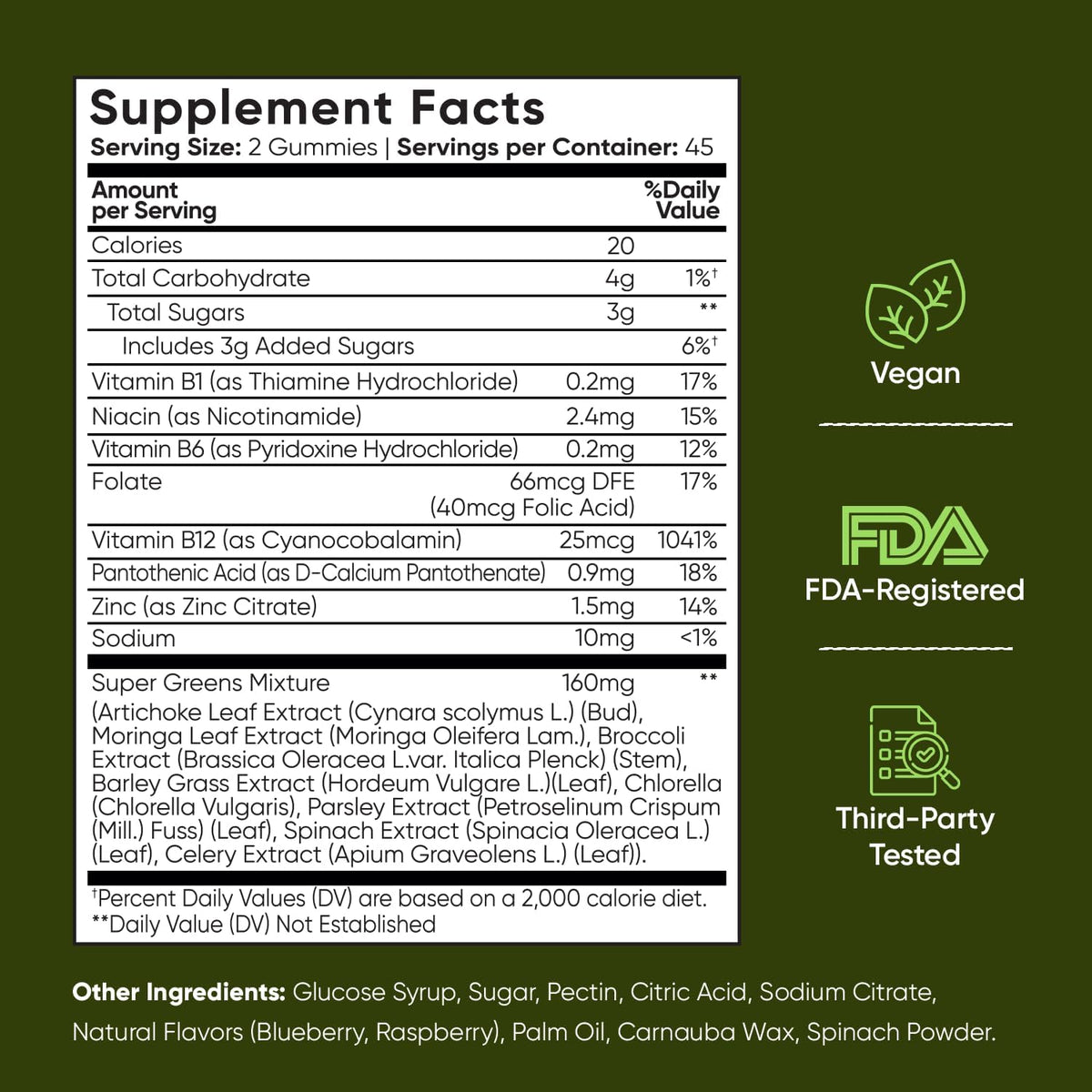 WeightWorld Super Greens Gummies – 45-Day Supply, 90 Vegan Gummies for Energy, Immune Function & Digestion - görsel 6