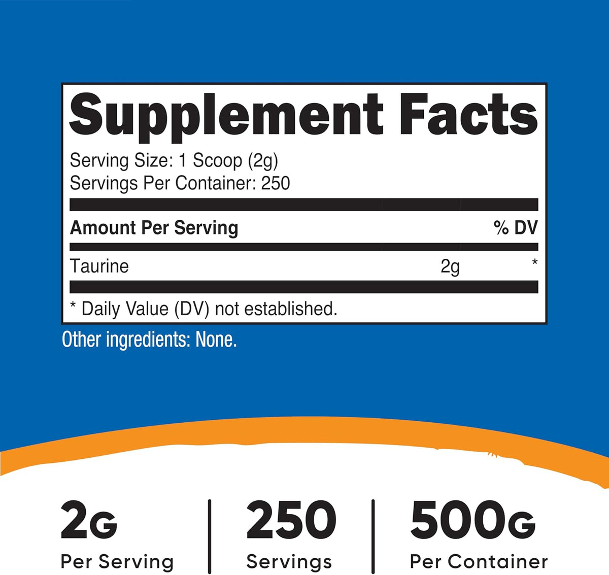 Nutricost Taurine Powder (500 Grammes) - 250 Servings - görsel 2