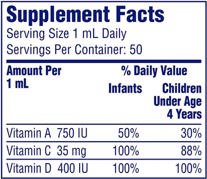 Enfamil Tri-Vi-Sol Vitamins A, C & D Drops 50 ml (Pack of 4)