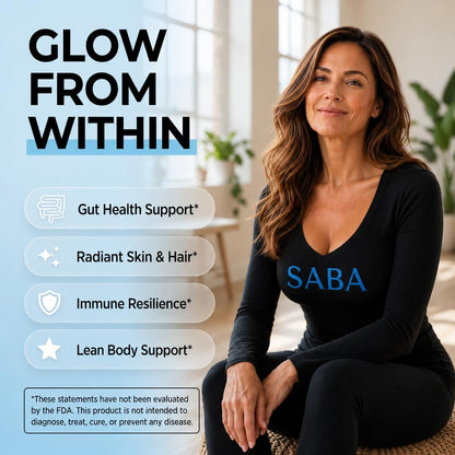 Saba Pure Colostrum & Biotin Complex – Unflavoured, Easy-Mixing Powder for Gut Health, Immunity, Hair, Skin & Nails, 60 Servings