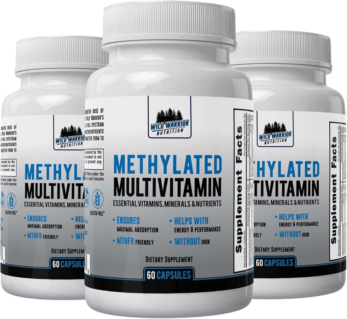 Daily Health Methylated Multivitamin – 27 Nutrients including CoQ10, Vitamins A, B6, B12, C, D3, E, K2, Choline, Zeaxanthin, L-Methylfolate – 60 Capsules (3 Pack) - görsel 1