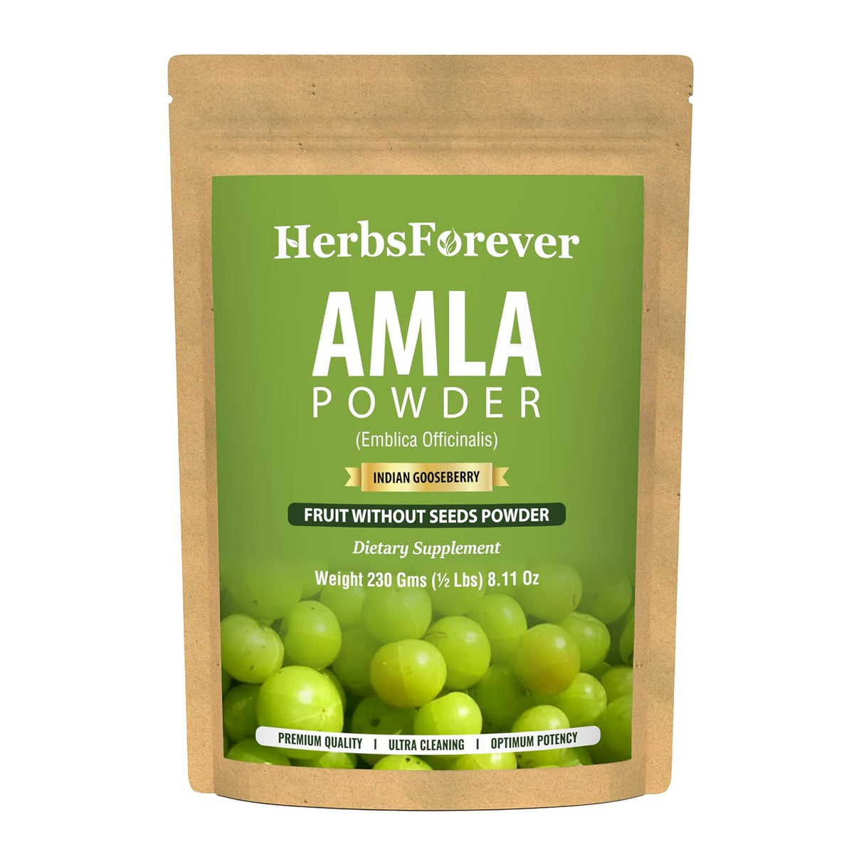 Herbsforever Amla Powder – Phyllanthus Emblica – Rich in Vitamin C & Natural Antioxidants – Supports Healthy Immunity & Digestion – Vegan, Non-GMO Superfood – 230g - görsel 1