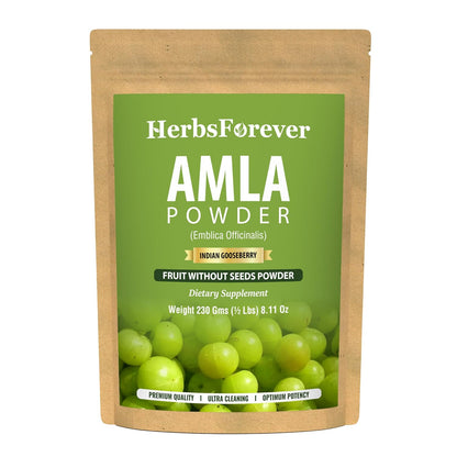 Herbsforever Amla Powder – Phyllanthus Emblica – Rich in Vitamin C & Natural Antioxidants – Supports Healthy Immunity & Digestion – Vegan, Non-GMO Superfood – 230g
