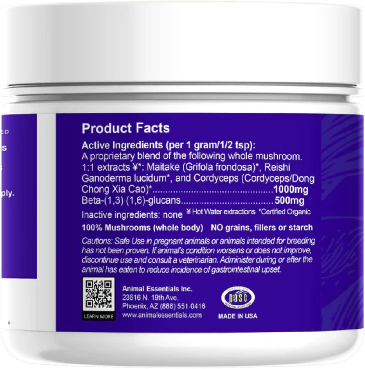 MUSHROOM DEFENCE Supplement for Dogs & Cats - Critical Immune Defence, Reishi, Maitake, Cordyceps, Mushroom Powder Extract - 70 g (Pack of 1) - görsel 2