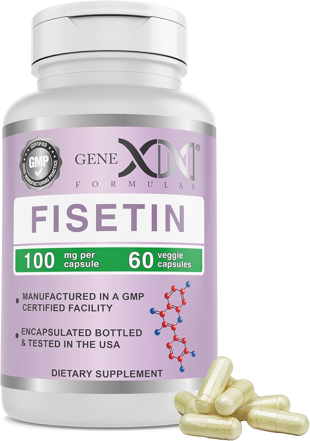 Genex Formulae Fisetin 100mg – Antioxidant Supplement for Healthy Ageing & Cognitive Wellbeing (60 Capsules) - görsel 1
