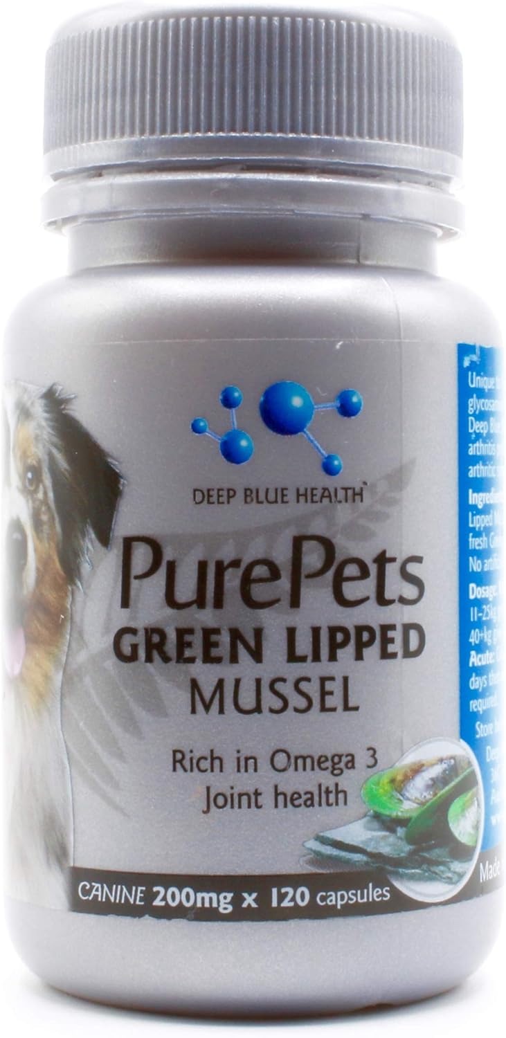 PurePets New Zealand Green Lipped Mussel Capsules for Dogs and Cats (200mg, 120 Capsules) - görsel 2