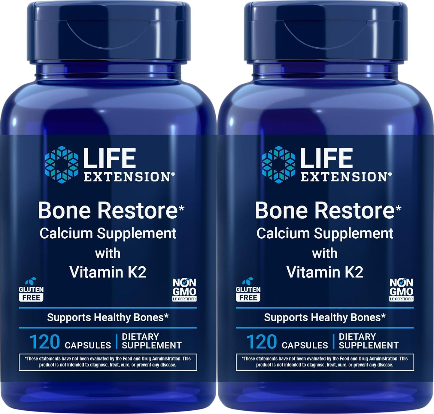 Life Extension Bone Restore with Vitamin K2, 120 Capsules (2-Pack) - görsel 1