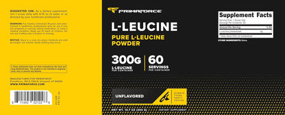 Primaforce L-Leucine (300 g | 60 Servings) – Pure L-Leucine Powder, 5 g per Serving