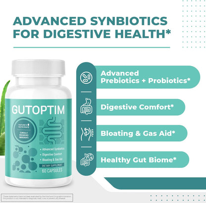 GutOptim Pre & Probiotic Enzyme Capsules – 60 Capsules, 1 Month Supply
