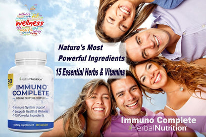 Immune Support Supplement with Vitamin C, D, Zinc and Elderberry - 270 Capsules