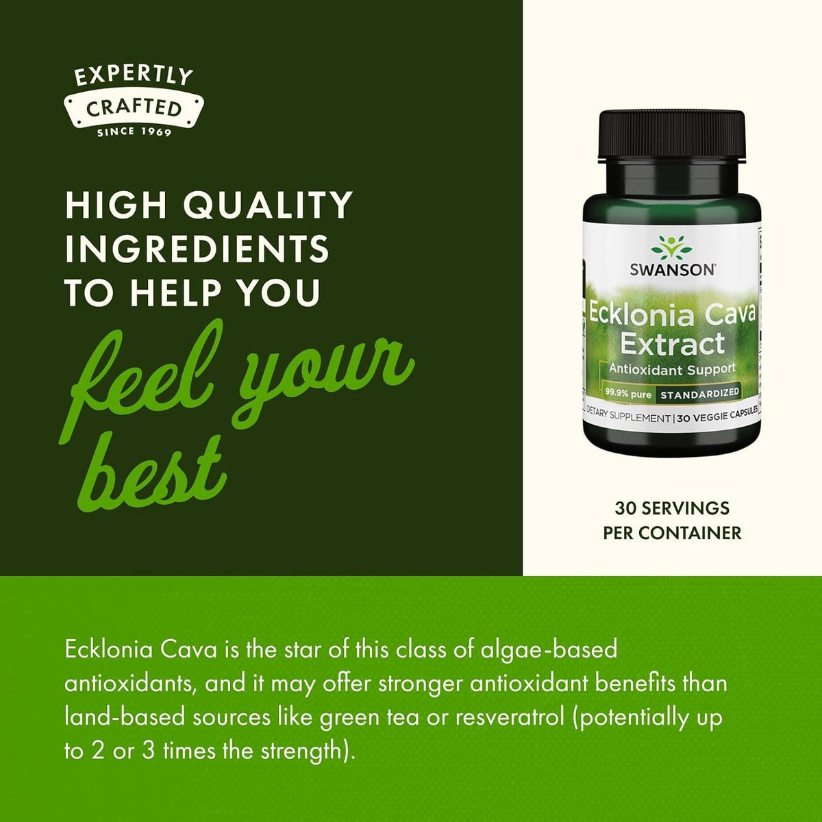 Swanson Ecklonia Cava Extract - Standardised 30 Veg Caps (3 Pack) - görsel 5