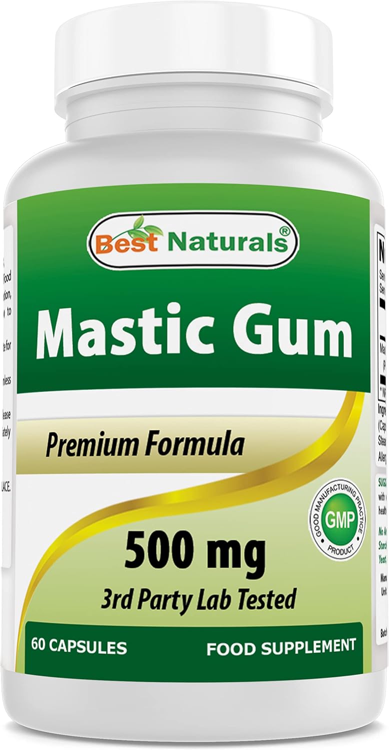 Best Naturals Mastic Gum 500 mg, 60 Capsules - görsel 1