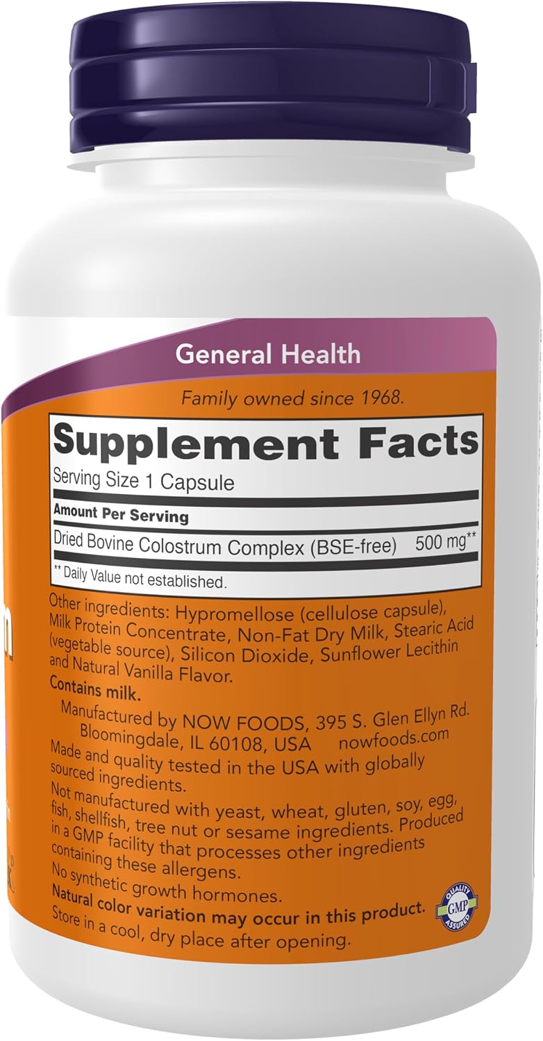 NOW Foods Colostrum 500 mg, 120 Veg Capsules - görsel 2