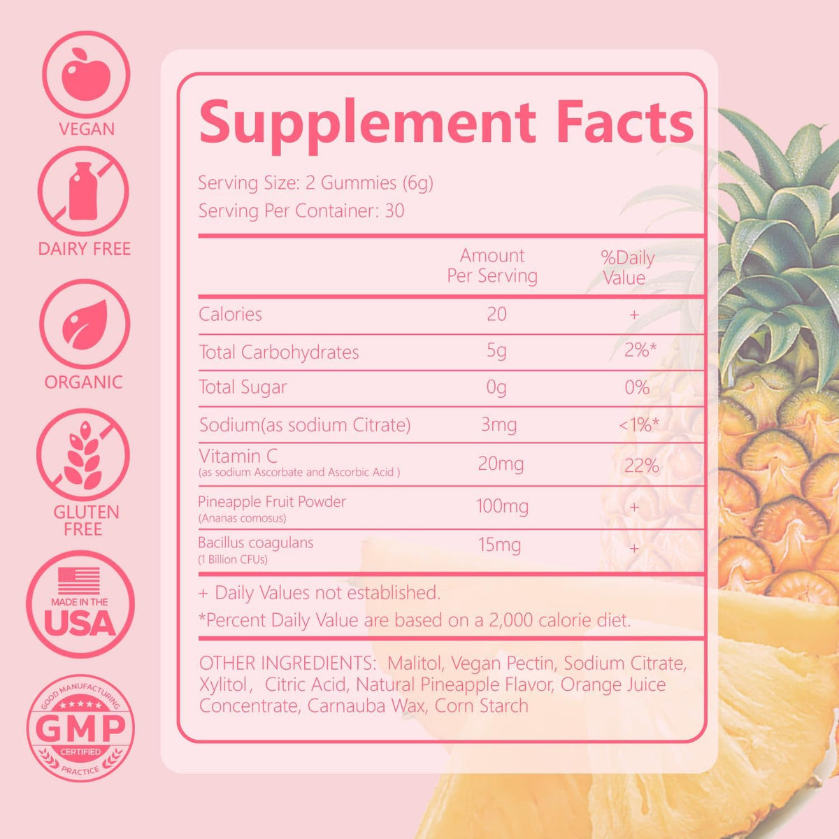 Crasye Premium Feminine Balance Gummies – Hawaiian Pineapple – 60 Gummies - görsel 2