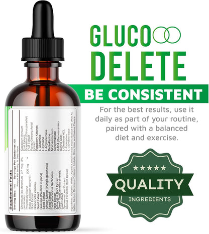 Gluco Delete Drops - All Natural Liquid Support Formula (5-Pack)