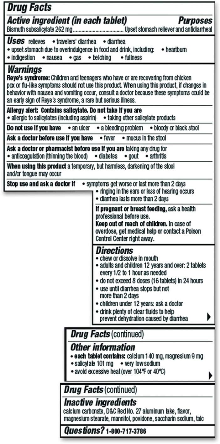 Pepto Bismol Chewable Tablets, Original Flavour, 30 Count - görsel 5