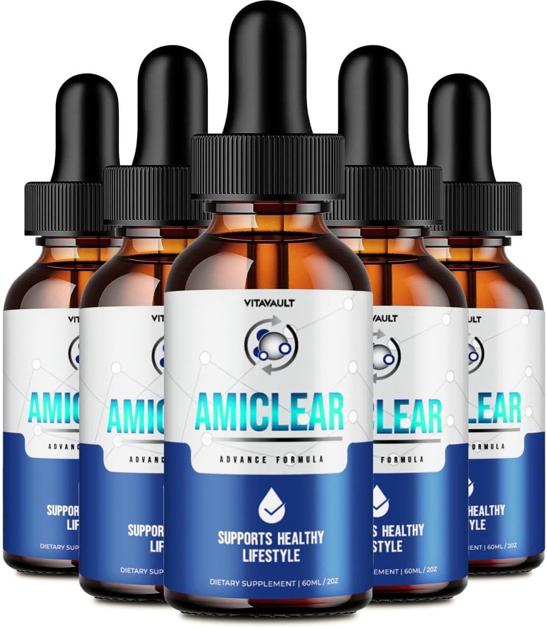 Vitavault (5 Pack) Amiclear - Blood Health Support Supplement Drops - görsel 1