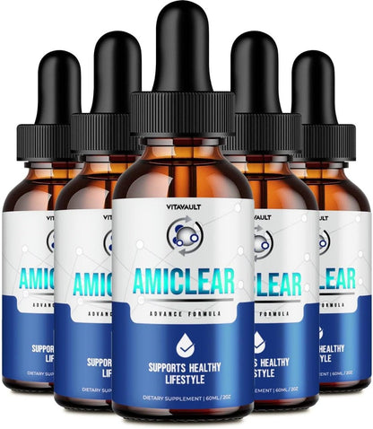 Vitavault (5 Pack) Amiclear - Blood Health Support Supplement Drops