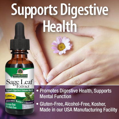 Nature's Answer Alcohol-Free Sage Leaf Liquid Extract, 30ml