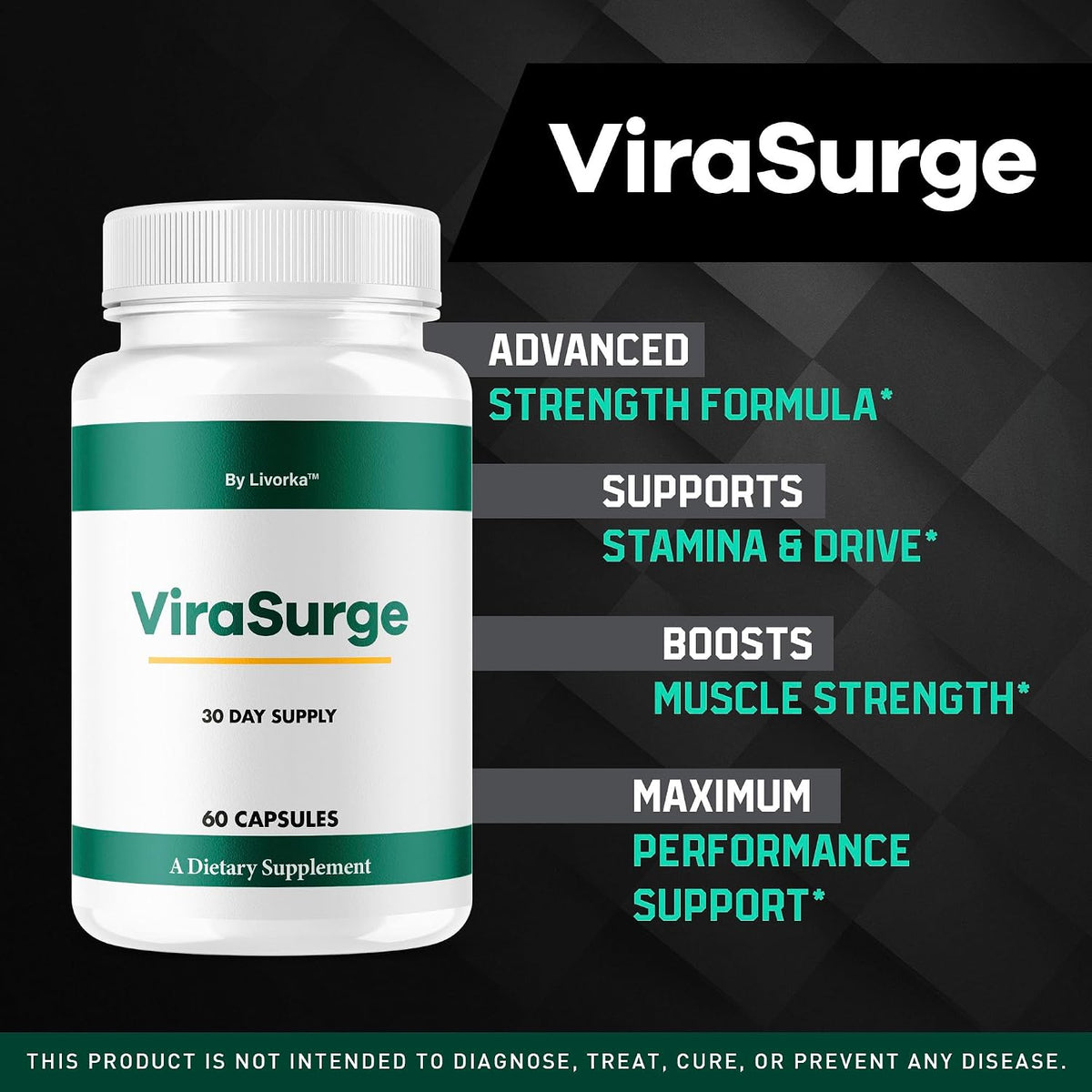 (2 Pack) ViraSurge Pills for Men – All Natural Premium Food Supplement, 120 Capsules - görsel 2