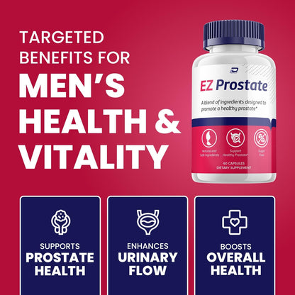 EZ Prostate Supplement for Men – Advanced Formula with Essential Minerals (300 Capsules, Pack of 5)