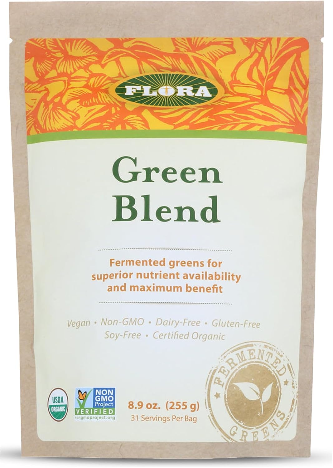 Flora Green Blend: Organic Fermented Greens Powder - 252 g - görsel 1