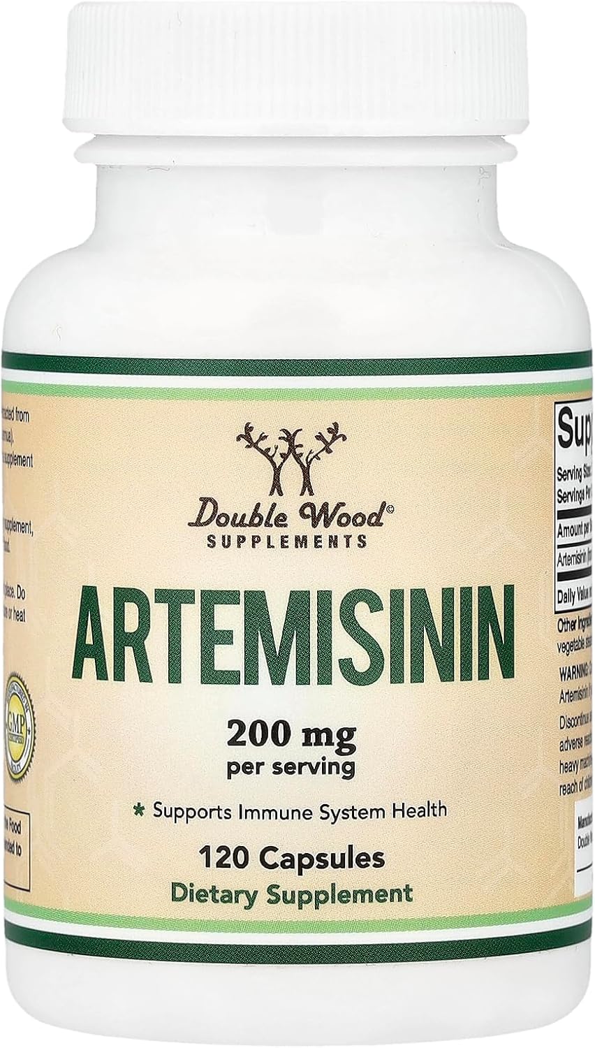 Artemisinin (Sweet Wormwood) 200mg, 120 Capsules - Vegan, Non-GMO, Gluten-Free by Double Wood - görsel 1