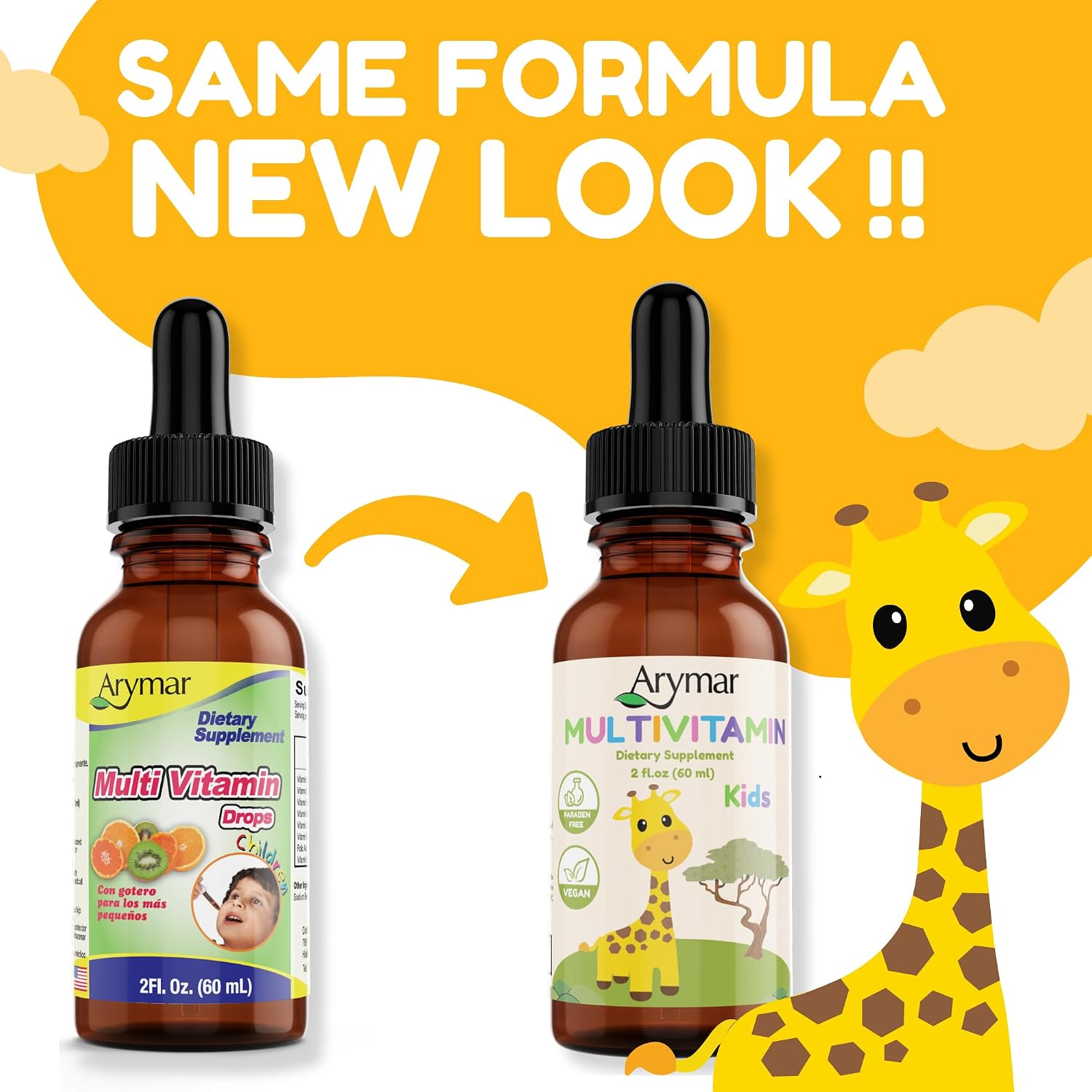 Arymar Multivitamin Liquid Supplement, B-Complex, Vitamin C, with Dropper for Children 60ml - görsel 6