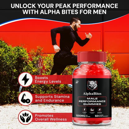 Alpha Bites for Men Gummies – Advanced Formula for Muscle Growth and Overall Health (60 Gummies)