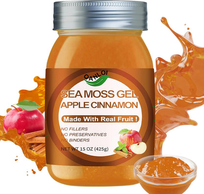 QANLOI Seamoss Raw Gel with Irish Sea Moss – Apple Cinnamon (525 g)