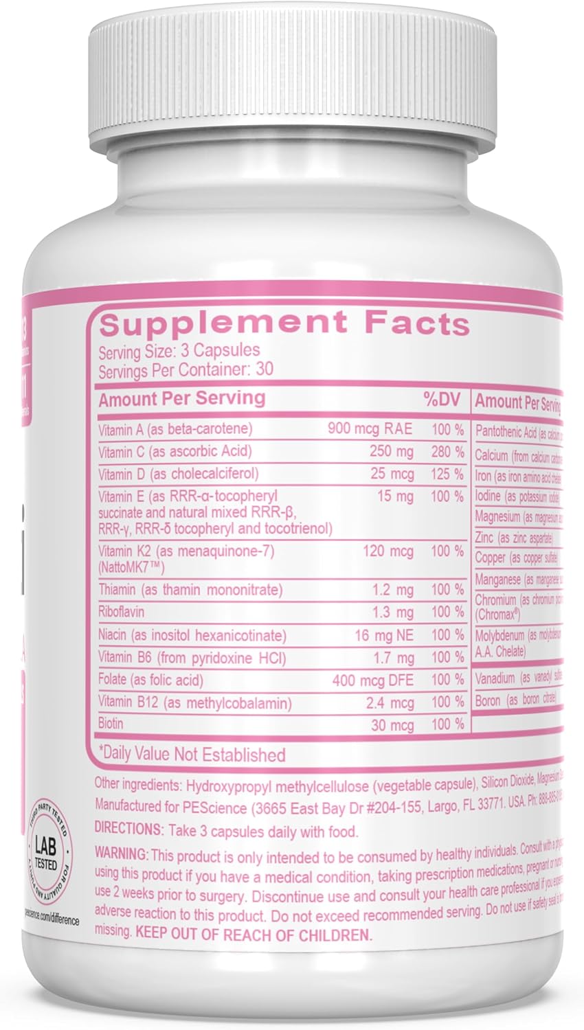 PEScience TruMulti Multivitamin for Women with Iron, 90 Capsules - görsel 7