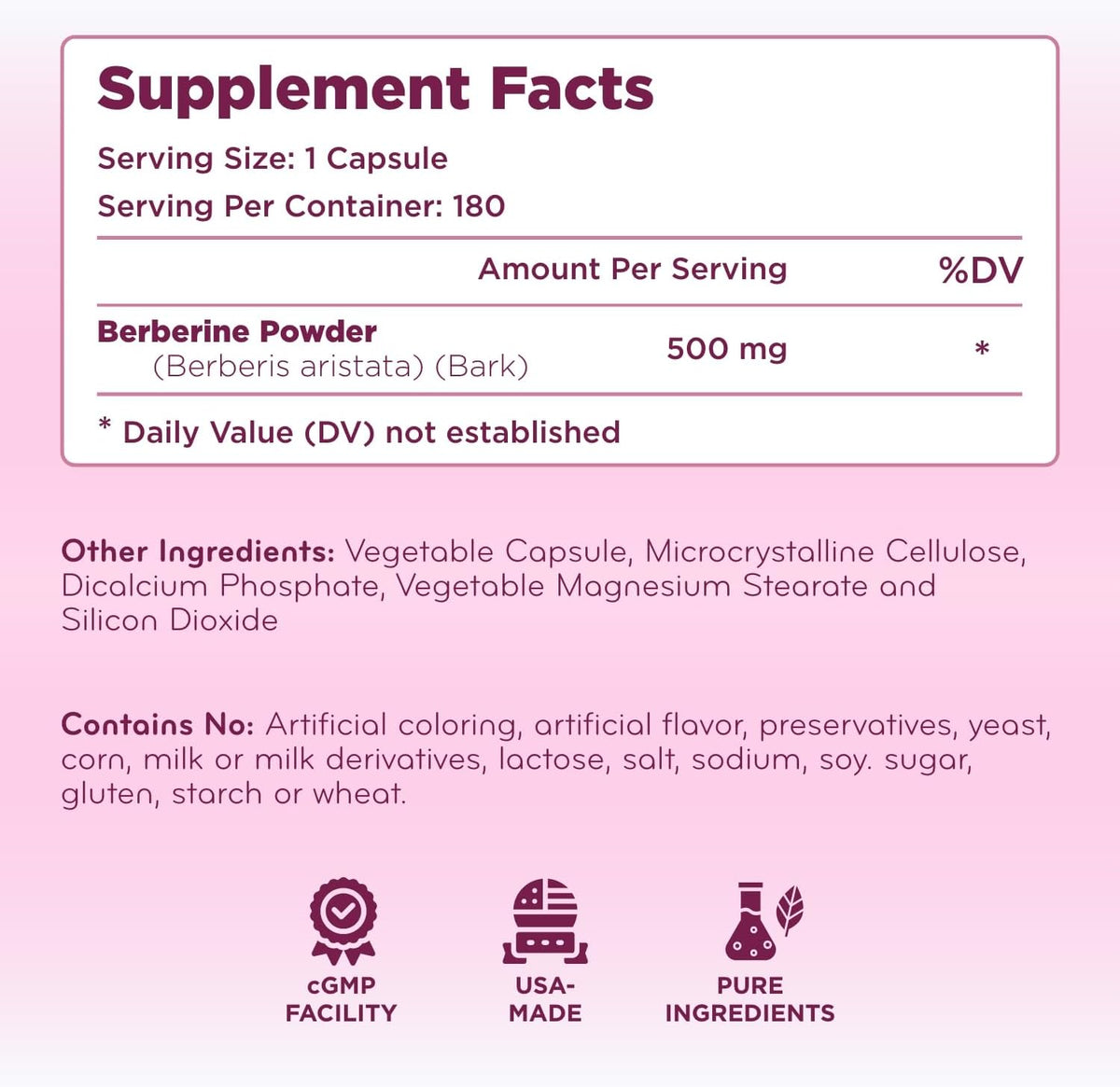 Clear Formulae Berberine Supplement 500mg | Vegan, Non-GMO & Gluten-free (6-Month Supply) - görsel 2
