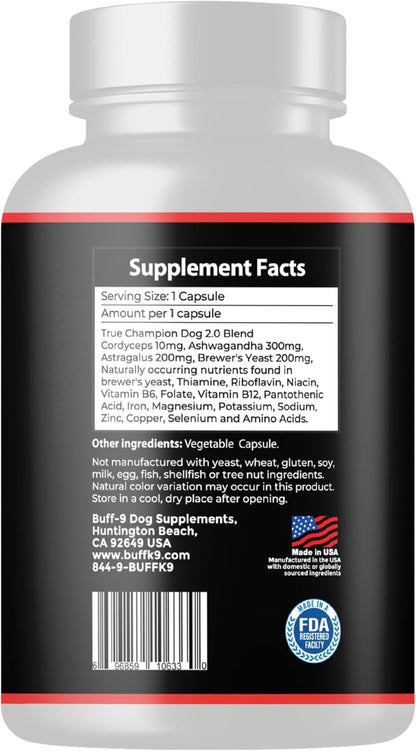 True Champ 2.0 Muscle Support Supplement for Dogs – Canine Wellness Capsules (30 Veg Capsules)