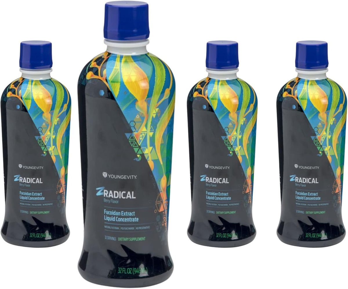 Youngevity ZRadical™ Fucoidan - Organic Maritech Fucoidan Extract with Cofactors - Immune Support - Super Antioxidant - 946 ml (32 fl oz) Pack of 4 - görsel 1