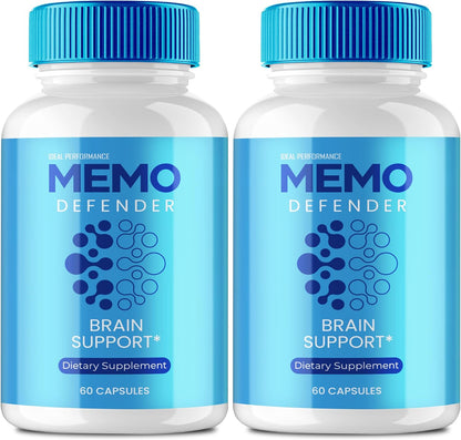 Memo Defender Brain and Memory Support Capsules – Advanced Nootropic Formula (2 Pack)