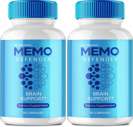 Memo Defender Brain and Memory Support Capsules – Advanced Nootropic Formula (2 Pack)