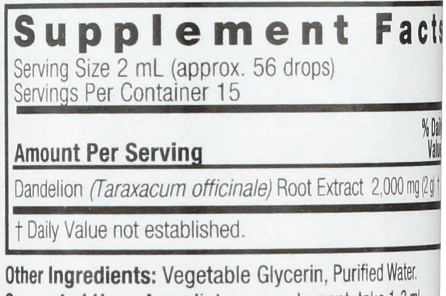 Nature's Answer Dandelion Root Alcohol-Free Extract, 1 fl oz - görsel 4