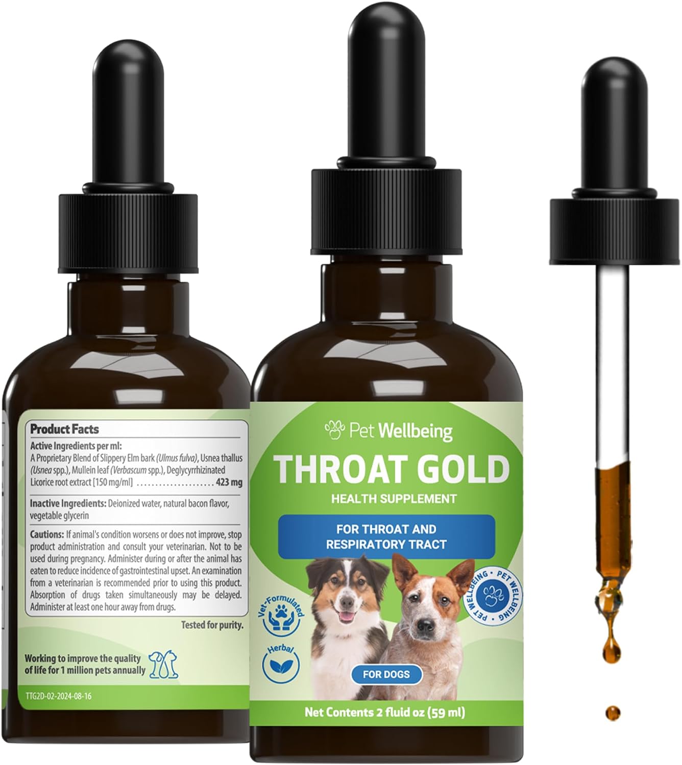 Pet Wellbeing Throat Gold for Dogs - Herbal Throat & Respiratory Support Liquid (118 ml) - görsel 10