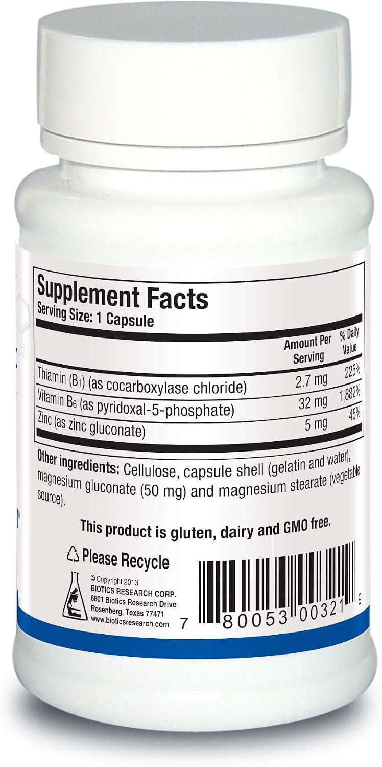 Biotics Research B6 B1 Plus Zinc - Active B Vitamins with Zinc, 90 Capsules - görsel 2