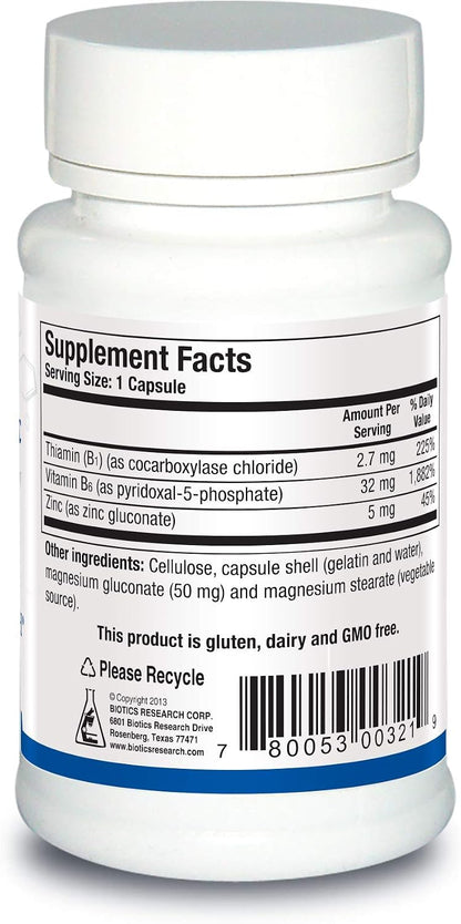 Biotics Research B6 B1 Plus Zinc - Active B Vitamins with Zinc, 90 Capsules