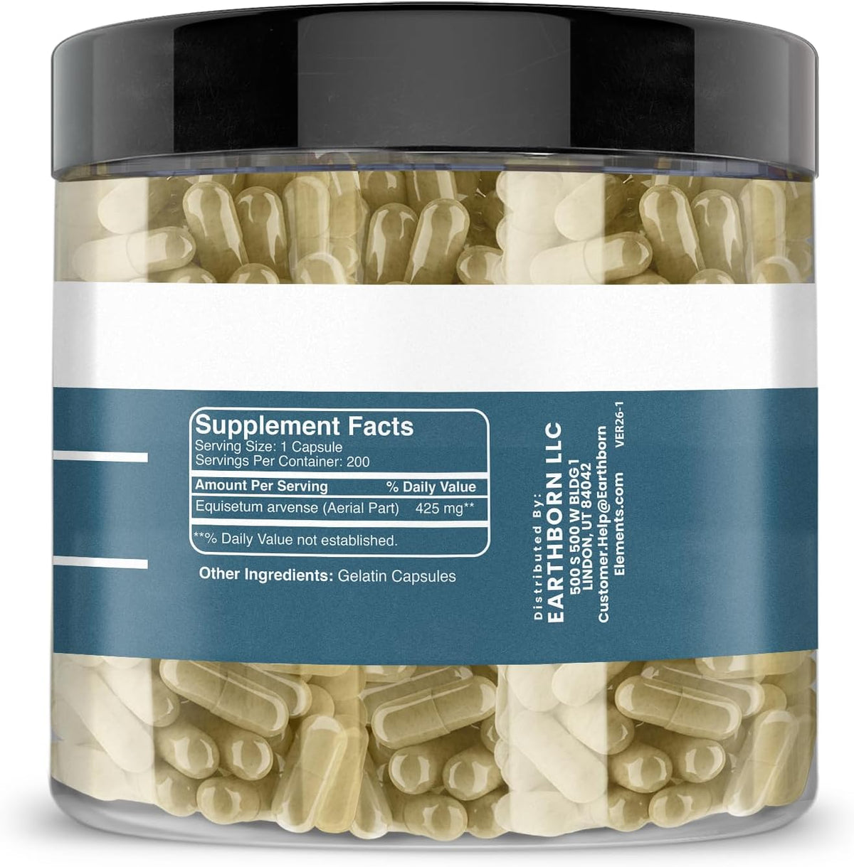 Earthborn Elements Horsetail 200 Capsules, Pure & Undiluted, No Additives - görsel 3