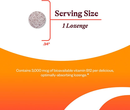 Seeking Health Adeno B12 - Vitamin B12 Supplement to Support Energy and Brain Health - Adenosylcobalamin 3000 mcg, 60 Lozenges